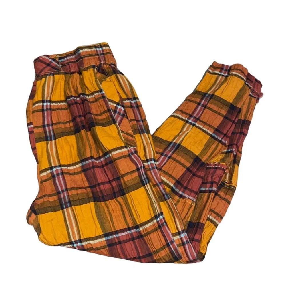Free people yellow plaid pants